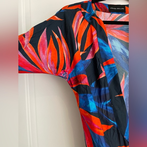 Louisa Ballou Floral Long-Sleeve Caftan and Bikini Set - Picture 9 of 15